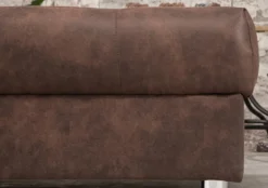 Modernes Ecksofa KENT 220cm braun Federkern Wohnlandschaft inkl. Hocker und Kissen