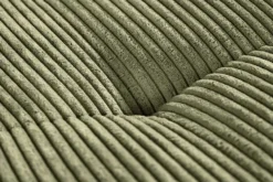 Modernes Ecksofa KENT 220cm grün Cord inkl. Hocker Federkern L-Form Wohnlandschaft