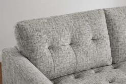 Modernes Ecksofa STOCKHOLM 220cm grau cozy Veloursstrickstoff Federkern 3-Sitzer-Sofa