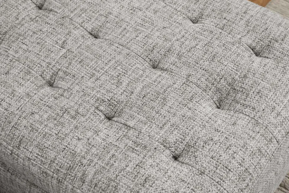 Modernes Ecksofa STOCKHOLM 220cm grau cozy Veloursstrickstoff Federkern 3-Sitzer-Sofa