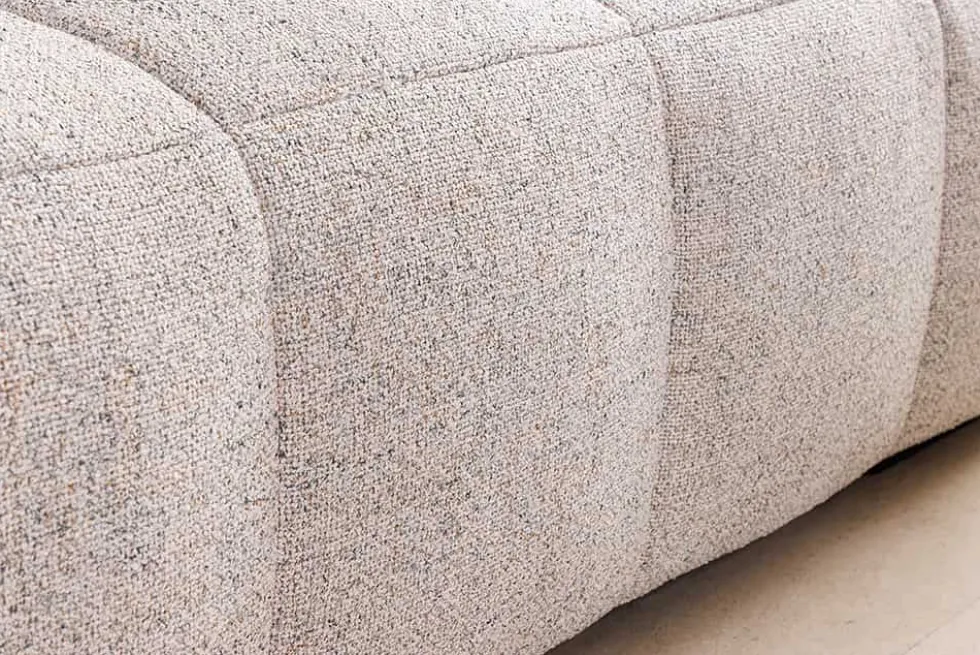 Modernes Ecksofa ZERO GRAVITY 240cm graphit beige Strukturstoff 3-Sitzer Couch