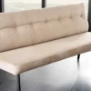 Moderne Sitzbank BIG GEORGE 160cm champagner beige Samt Strukturstoff Taschenfederkern