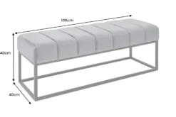 Moderne Sitzbank PETIT BEAUTÉ 110cm salbei mint Samt schwarzes Gestell