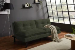 Modernes Schlafsofa COCOONING 190cm grün Cord 3-Sitzer Couch