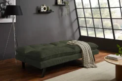 Modernes Schlafsofa COCOONING 190cm grün Cord 3-Sitzer Couch