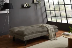 Modernes Schlafsofa COCOONING 190cm greige Cord 3-Sitzer Couch