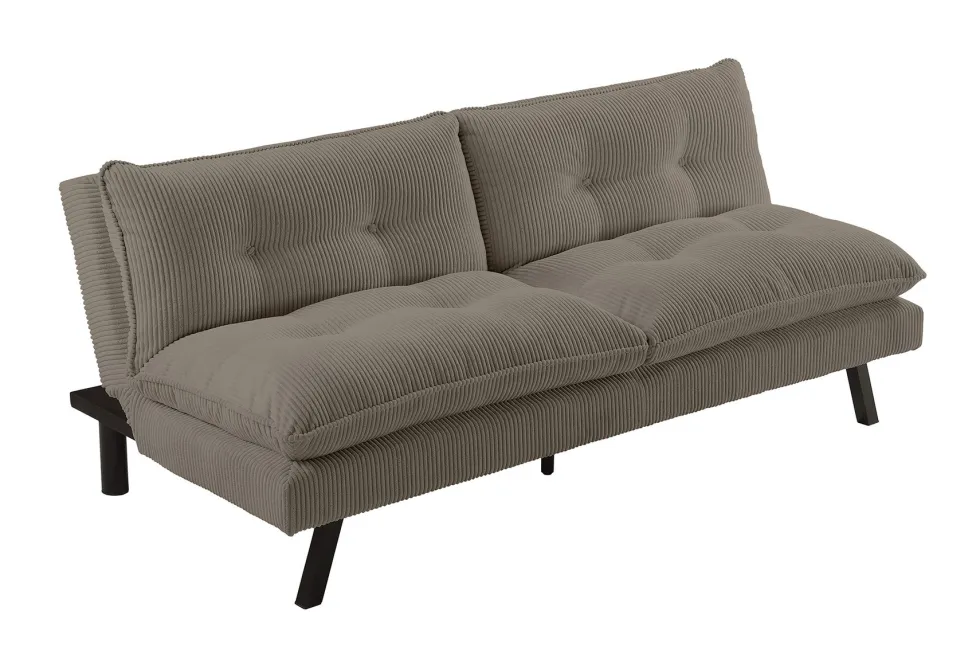 Modernes Schlafsofa COCOONING 190cm greige Cord 3-Sitzer Couch