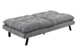 Modernes Schlafsofa COCOONING 190cm grau Chenillestoff 3-Sitzer Couch