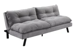 Modernes Schlafsofa COCOONING 190cm grau Chenillestoff 3-Sitzer Couch