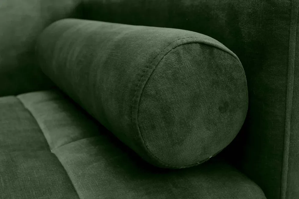 Modernes Schlafsofa COUTURE 200cm grün Microvelours 3-Sitzer Couch mit Schlaffunktion