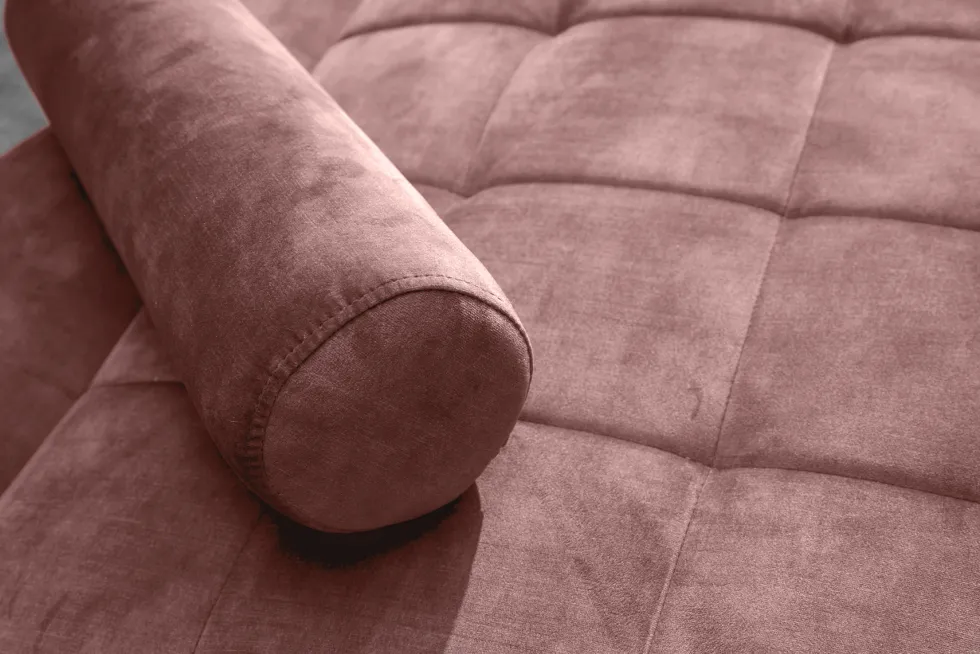 Modernes Schlafsofa COUTURE 200cm altrosa Microvelours 3-Sitzer Couch mit Schlaffunktion