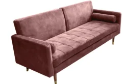 Modernes Schlafsofa COUTURE 200cm altrosa Microvelours 3-Sitzer Couch mit Schlaffunktion
