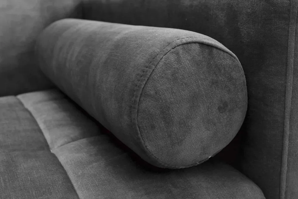 Modernes Schlafsofa COUTURE 200cm grau Microvelours 3-Sitzer Couch mit Schlaffunktion