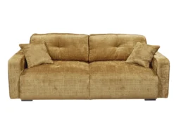 Modernes Schlafsofa DIAMOND 235cm senfgelb Chenille Cremona mit Stauraum 3-Sitzer Couch