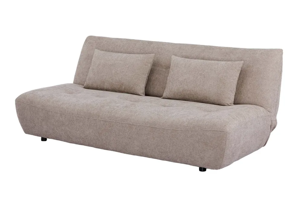 Modernes Schlafsofa ELYPSE 200cm greige Chenille 3-Sitzer Couch inkl. Kissen