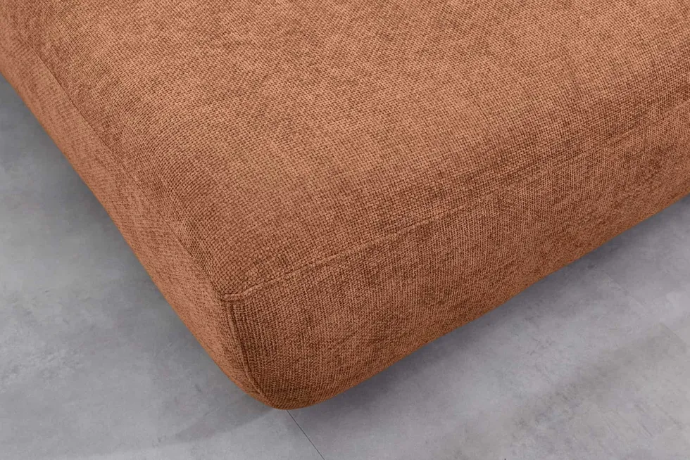 Modernes Schlafsofa ELYPSE 200cm rostbraun Chenillestoff 3-Sitzer Couch inkl. Kissen