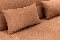 Modernes Schlafsofa ELYPSE 200cm rostbraun Chenillestoff 3-Sitzer Couch inkl. Kissen