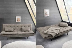 Modernes Schlafsofa JAZZ 190cm antik taupe Microfaser 3-Sitzer Couch