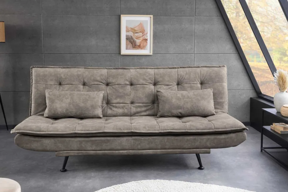 Modernes Schlafsofa JAZZ 190cm antik taupe Microfaser 3-Sitzer Couch