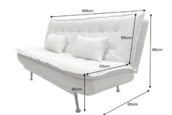 Modernes Schlafsofa JAZZ 190cm beige Cord 3-Sitzer Couch