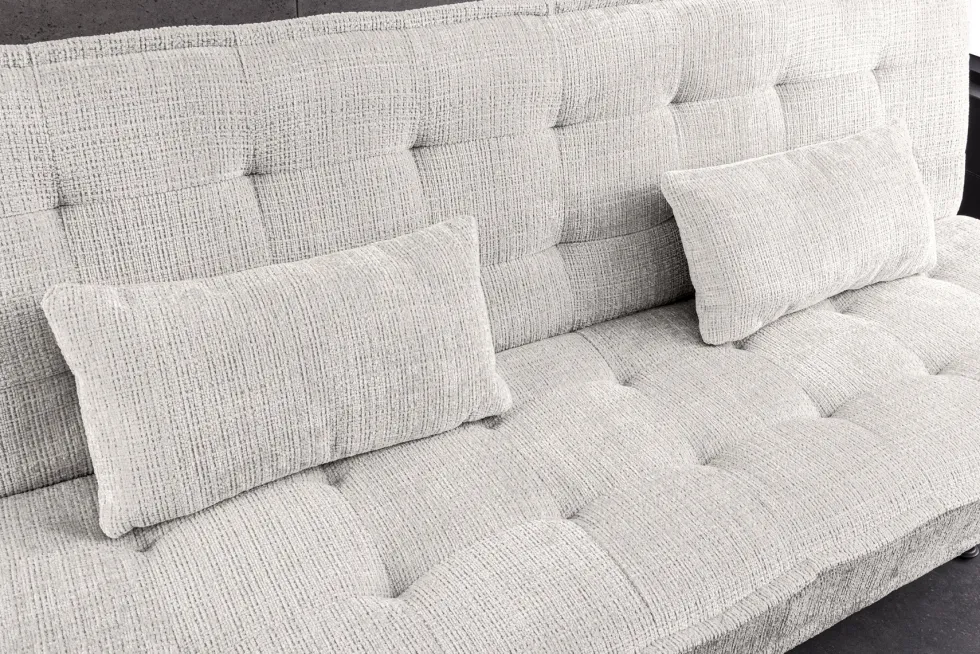Modernes Schlafsofa JAZZ 190cm champagner beige Chenille 3-Sitzer Couch