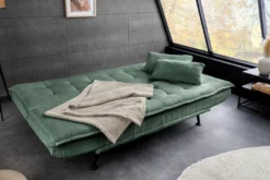 Modernes Schlafsofa JAZZ 190cm grün Cord 3-Sitzer Couch