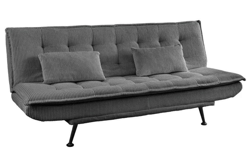 Modernes Schlafsofa JAZZ 190cm grau Cord 3-Sitzer Couch