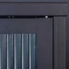 Modernes Sideboard AMSTERDAM 105cm schwarz gold Riffelglas Metall Vitrine Schrank