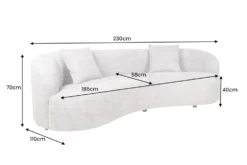 Modernes Sofa ATELIER 230cm beige Bouclé 3-Sitzer Couch inkl. Kissen
