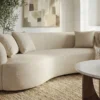 Modernes Sofa ATELIER 230cm beige Samt 3-Sitzer Couch inkl. Kissen