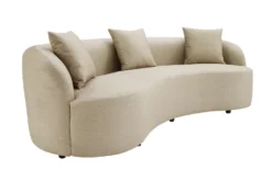 Modernes Sofa ATELIER 230cm beige Samt 3-Sitzer Couch inkl. Kissen