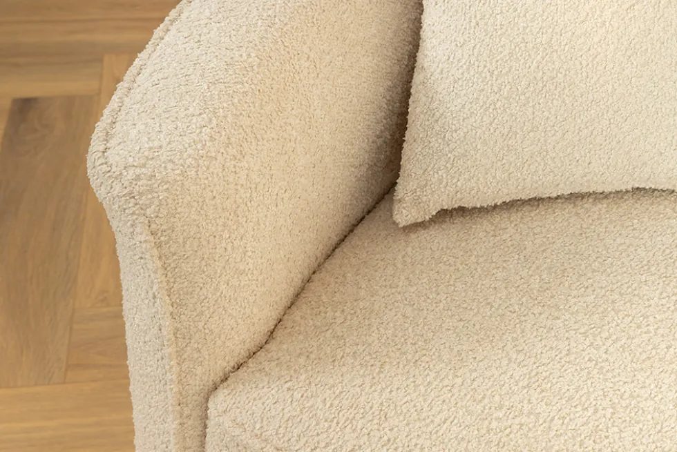 Modernes Sofa ATELIER L 330cm beige Bouclé XXL-Couch Nosagfederung inkl. Kissen