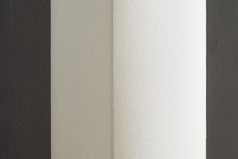 Moderne Stehlampe AGAPUNE 120cm weiß hellbraun Bambusfuß Stoffschirm