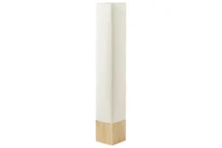 Moderne Stehlampe AGAPUNE 120cm weiß hellbraun Bambusfuß Stoffschirm