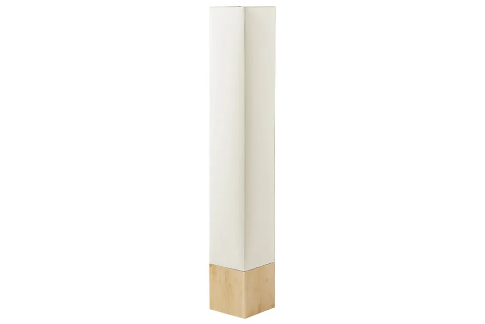 Moderne Stehlampe AGAPUNE 120cm weiß hellbraun Bambusfuß Stoffschirm
