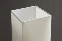 Moderne Stehlampe AGAPUNE 120cm weiß hellbraun Bambusfuß Stoffschirm