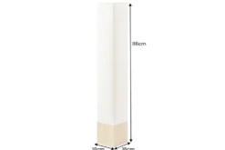 Moderne Stehlampe AGAPUNE 120cm weiß hellbraun Bambusfuß Stoffschirm