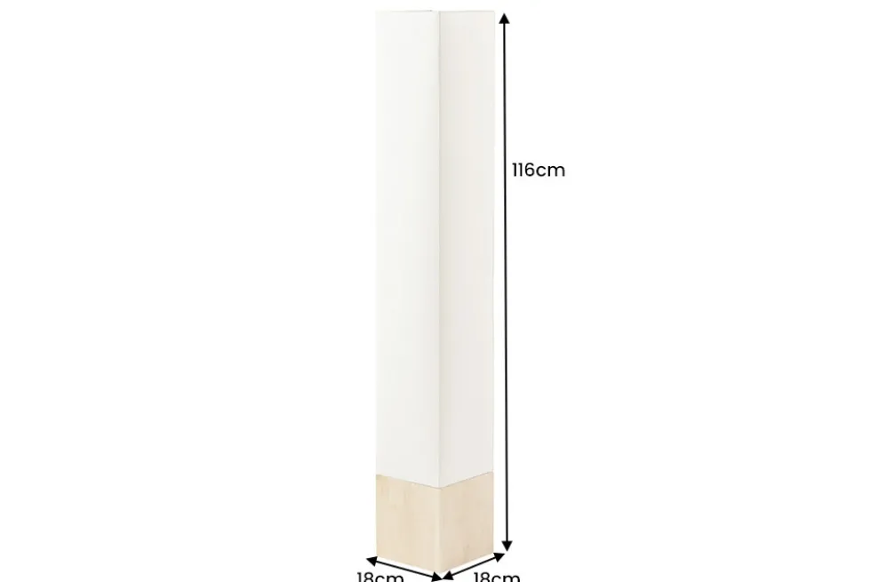 Moderne Stehlampe AGAPUNE 120cm weiß hellbraun Bambusfuß Stoffschirm