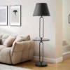Moderne Stehlampe Beistelltisch SERVANT 175cm schwarz Metall rund