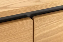 Modernes TV-Board ATELIER 200cm natur Eiche schwarz Metall Lowboard