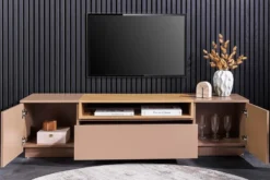 Modernes TV-Board LOFT 160cm natur grau beige greige drei Fächer Schublade