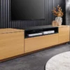 Modernes TV-Board LOFT 160cm natur schwarz drei Fächer mit Schublade