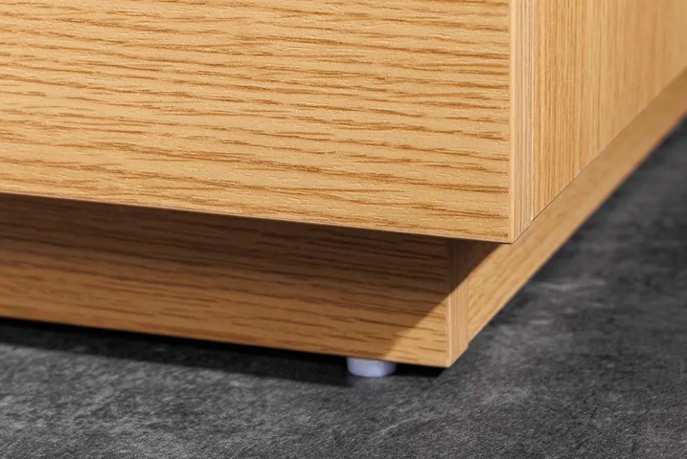 Modernes TV-Board LOFT 160cm natur schwarz drei Fächer mit Schublade