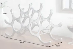 Modernes Weinregal FLAME 48cm silber für 10 Flaschen Flaschenhalter