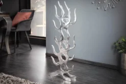 Modernes Weinregal FLAME 93cm silber für 9 Flaschen Flaschenhalter