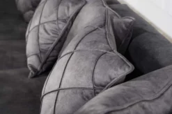 Modernes XXL Ecksofa DECADENCIA 320cm dunkelgrau Samt Bigsofa inkl. Kissen