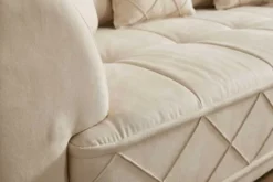 Modernes XXL Ecksofa DECADENCIA 320cm beige Samt Bigsofa inkl. Kissen