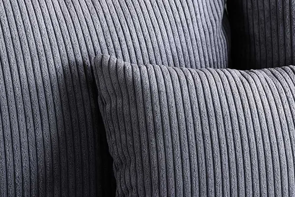 Modernes XXL Sofa ELEGANCIA 285cm anthrazit Cord inklusive Kissen Bigsofa
