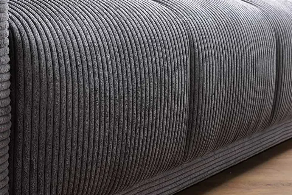 Modernes XXL Sofa ELEGANCIA 285cm anthrazit Cord inklusive Kissen Bigsofa