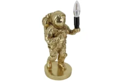 Moderne Tischlampe ASTRONAUT 40cm gold Skulptur handmade